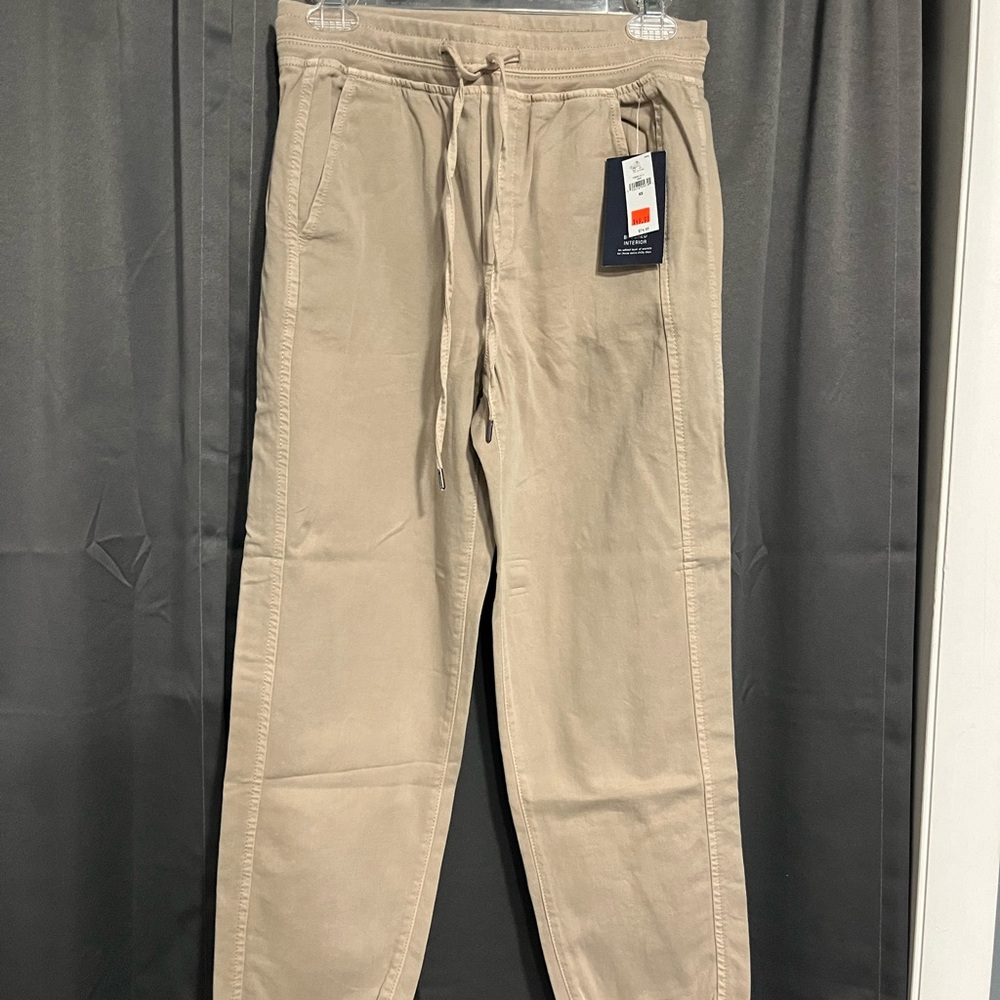 GAP Tan Joggers with Elastic Waistband and Relaxed Fit